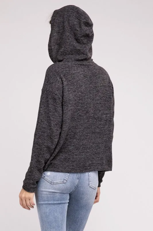 ZENANA Hooded Brushed Melange Hacci Sweater