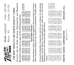 ZENITH-8A262AT